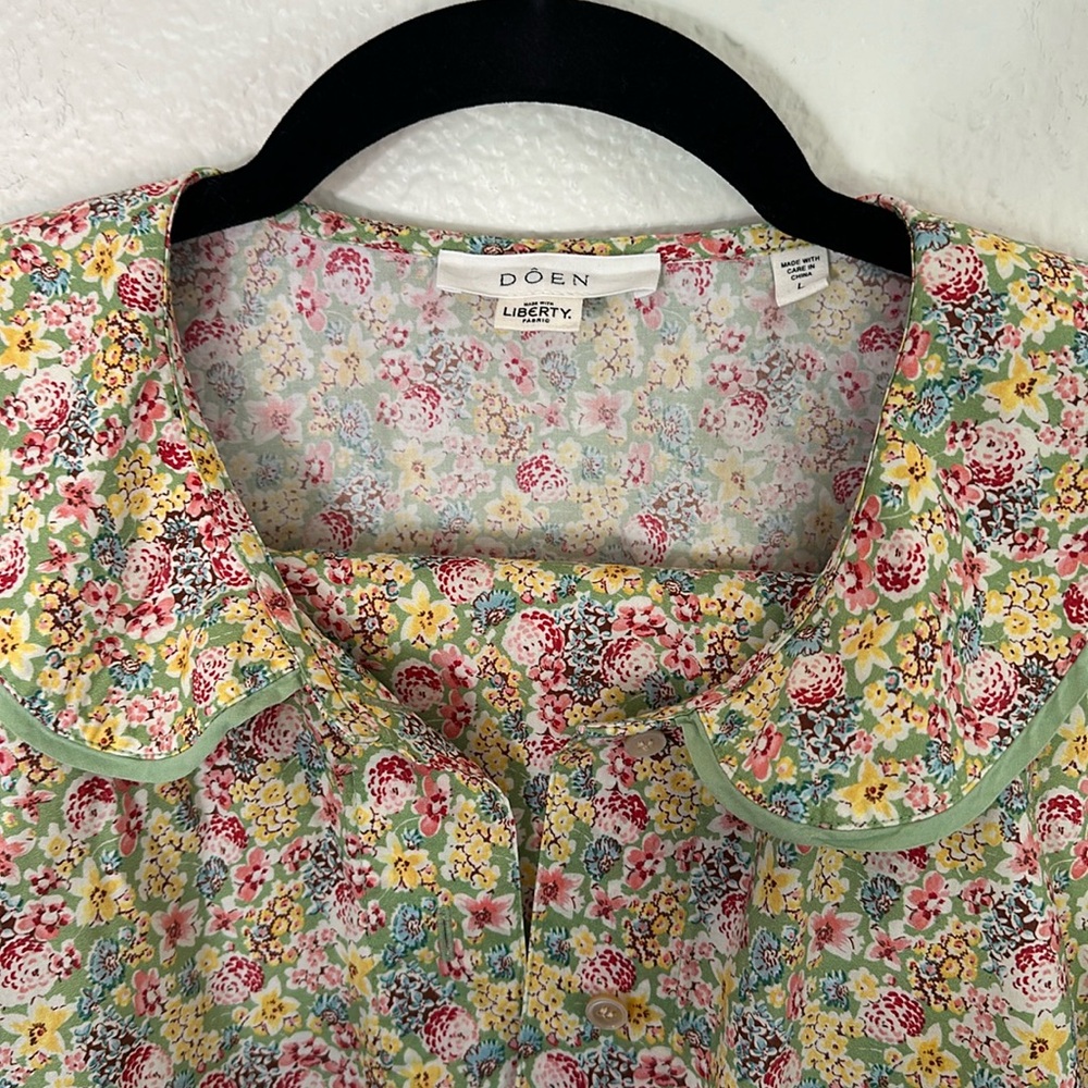 Doen liberty fabric Paz PJ lounge wear set floral large top and pants